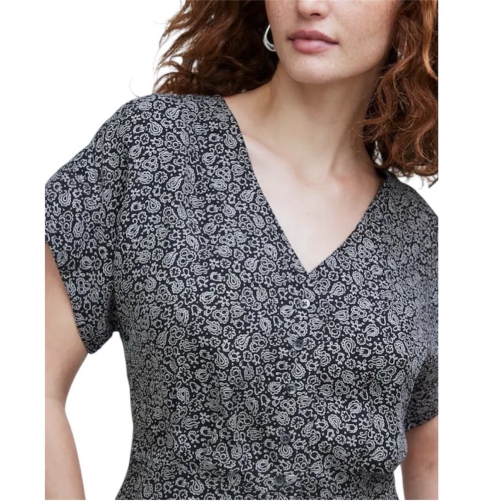 NWOT Madewell Pleated Short-Sleeve Top - Picture 3 of 11
